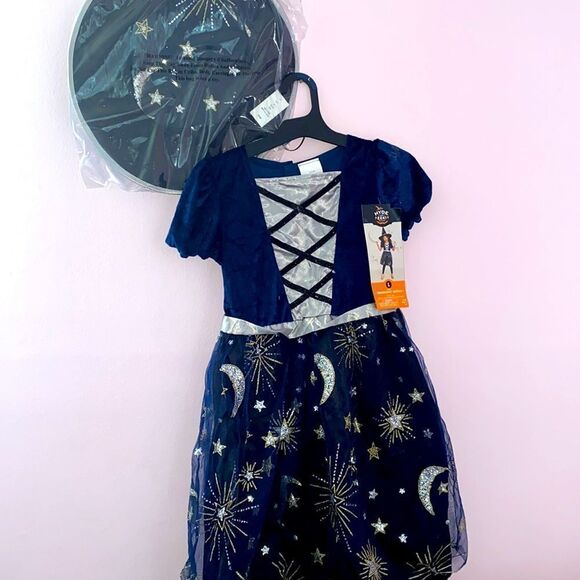 🔥MIDNIGHT WITCH COSTUME KIDS GIRLS SZ LARGE NEW - Picture 3 of 8